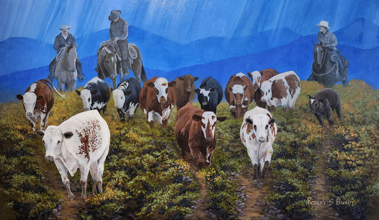 Rain Roundup A/P Print 18"x10-1/2"